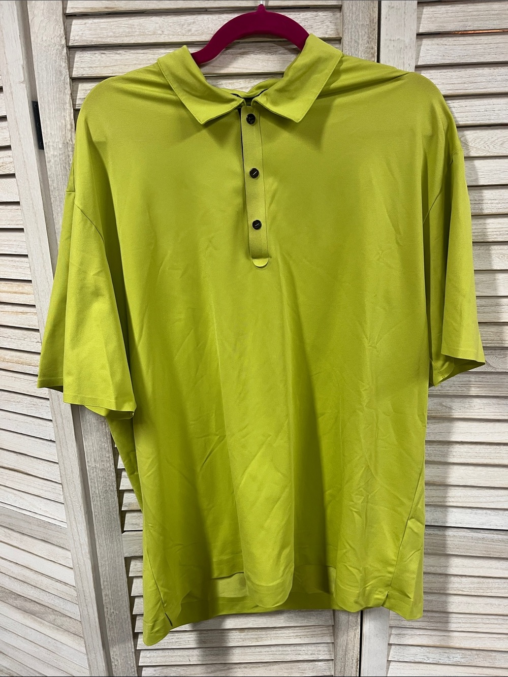 Nike Tiger Woods Platinum Men’s Golf Polo Shirt Lime Green Dri-FIT Size Large